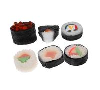 Hohopeti 6 pezzi Miniature Sushi in PVC Resistente Modelli Realistici per Decorazione Casa Accessori Fotografici e Gioco Educativo per Amanti del Sushi e Cultura Giapponese