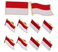 Hohopeti 6 pezzi Spille Metallo Bandiera Indonesia Spille Patriottiche con Clip per Abiti Sciarpe e Colletti Accessori Moda Eleganti per Uomo e Donna