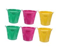 Hohopeti 6 Secchiello Gioco Spiaggia in Ferro per Secchi Giardinaggio per Sabbia e Giocattoli Scultura Sabbia per Asilo Dimensioni Colori Casual Colore Casuale