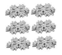 Hohopeti 6pezzi Fermagli Per Capelli Fiocco Di Strass in Metallo Argentato Antiscivolo e Delicati Per Donne e Ragazze Per Feste e Doni Di Stagione