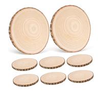 Hohopeti 8 Pezzi Fette Legno con Corteccia Dischi Legno Non Finiti per Artigianato Superficie Liscia per Decorazioni Pirografia e Progetti Creativi