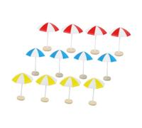 Hohopeti 8 pezzi Mini Ombrelloni da Spiaggia Miniatura Decorazioni Paesaggio Micro con Ombrellino da Sole Accessori per Casa delle Bambole e Giardino Colore Blu e Giallo