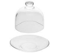 Hohopeti Alzata in Vetro Trasparente con Coperchio Piatto Portafrutta Capiente e Antipasti Vassoio Raffinato per Tè Dolci e Frutta Secca con Base Alta