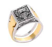 Hohopeti Anello Uomo Leone Vintage con Scomparto Segreto Resistente e Design Unico Anello Cool da Uomo Gioiello Commemorativo con Nascondiglio