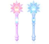 Hohopeti Bacchette Magiche Luminose Fiocco di Neve 2 Pezzi per Bambine, Bacchette da Fata Colorate per Feste e Spettacoli Teatrali, Giocattoli Leggeri e Resistenti per Compleanni