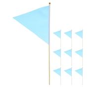 Hohopeti Bandiere per Marcatura Prato Triangolari 10 Pezzi Colore Azzurro, Segnalazione Irrigatori e Addestramento Cani per Giardino, Cortile e Lavori Edili