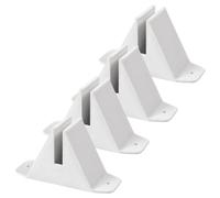 Hohopeti Base per Recinzione da Giardino in Plastica Bianca Set 4 Pezzi Supporto Fisso Stabile e Sicuro Accessori per Recinzioni Esterne Facile Montaggio per Cortile e Steccato