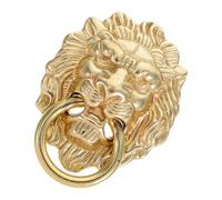 Hohopeti Batacchio in Ottone per Porta D'ingresso Vintage a Forma di Testa di Leone, Maniglia Antica Anello Decorativo, Resistente e Facile da Installare per Mobili e Cancelli