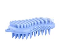 Hohopeti Bathing Accessories in silicone blu, spazzola multifunzionale double-sided per doccia e massaggio, per whole body e home use, suspendable