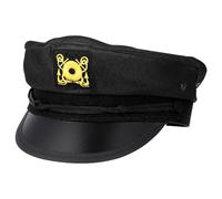 Hohopeti Berretto Captain nero con protezione UV per uomo e donna cappello da marinaio regolabile per feste, cosplay, outdoor, protezione solare per il tempo libero, accessorio versatile