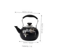 Hohopeti Bollitore piccola teiera scaldabagno teiera STANDOP COLLETTO TEA vaso d'acqua per piano cottura a induzione con colino Tè Brewer Acciaio inossidabile Nero