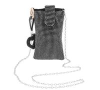 Hohopeti Borsetta Cellulare Tracolla Donna Nera in Acrilico e Nylon, Cuore | Stile Raffinato e Versatile, Design Unico con Bling, per Feste e Cocktail, con Tracolla a Cuore