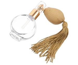Hohopeti Bottiglietta Profumo Ricaricabile in Vetro, Atomizzatore Vintage con Bulb e Nappe, Spruzzo Regolabile, Formato Tascabile per Profumo Pesca