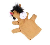 Hohopeti Burattino da Mano Animale in Peluche Marrone 20cm Cinque Dita in Morbido Panno e Cotone Pp per Racconti e Regali Educativi e Genitori