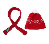 Hohopeti Cappello Pupazzo di Mini Sciarpa Decorativa Natalizia per Bambole Artigianali Accessori per Albero di Natale e Ghianda Cappellini e Sciarpe in Miniatura Resistenti