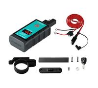 Hohopeti Caricabatterie Sae Compatto per con Porta USB C Voltmetro Integrato e Interruttore Cavo Ot Alimentatore Rapido per Smartphone e Dispositivi USB