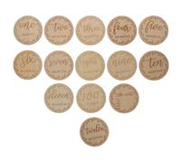 Hohopeti Carte Milestone Mensili in Legno per Bebè, 12 Pezzi, Riutilizzabili e Riciclabili, come Oggetti Fotografici per Condividere la Crescita