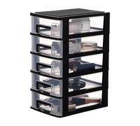 Hohopeti Cassettiera Leggera e Compatta in Plastica Trasparente a Cinque Livelli Design a Cassetti per Massimizzare lo Spazio sulla Scrivania nel Soggiorno