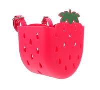 Hohopeti Cestino Anteriore per Bicicletta per, a Forma di Fragola, Staccabile e Leggero, per Monopattino e, Adatto a e Bambine, 20.00x18.00x12.20cm
