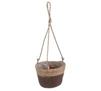 Hohopeti Cesto Sospeso in Paglia Intrecciata Mano Porta Piante Elegante in Naturale Resistente per Interni ed Esterni Decorazione Nordic per Vasi Appesi