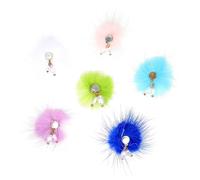 Hohopeti Ciondoli per Unghie di Peluche Staccabili Pendente Perla, Set 6 Pezzi, Decorazioni Morbide per Nail Art Fai da Te, Accessori Manicure per Ragazze e Professionisti