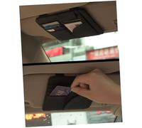 Hohopeti Clip Portaoggetti per Visiera Auto Multifunzionale Supporto Organizzatore per Carte Occhiali e Accessori Design Compatto Nero con Linee Colorate Casual per Tenere Colore Casuale