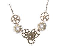 Hohopeti Collana Ciondolo Steam Gear Steampunk Vintage in Metallo Resistente per Donne, Gioielli Eleganti da Festa e Occasioni Speciali