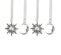 Hohopeti Collana da Uomo e Donna Ciondolo Retrò Sole e Mezzaluna Set 4 Pezzi in Materiale Delicato sulla Pelle Gioielli di Moda Creativi per Regalo Romantico e Uso Quotidiano