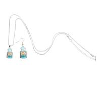 Hohopeti Collana e Orecchini Donna Set Ciondolo Bottiglia dei Desideri Colorata Gioielli da Donna Luminosi al Buio Piccolo Pendente Decorativo per Regali e Uso Quotidiano