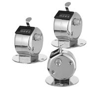 Hohopeti Contatore Manuale a 4 Cifre in Metallo 3 Pezzi Base, Contagiri Portatile per Conteggio Rapido e Preciso di Persone, Magazzino e Sport