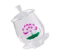 Hohopeti Coppa Acqua Buddista in Vetro con Design Loto Dorato Ciotola Offerte per Altare Tazza per Offerte e Culto Buddhista Decorazione per Meditazione e Cerimonie Regalo per Fedeli