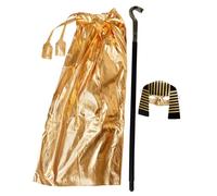 Hohopeti Costume Egiziano con Maschera Plastica Sicura Copricapo Regale Mantello e Accessori per Carnevale Halloween e Cosplay