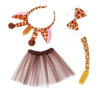 Hohopeti Costume Giraffa Set con Gonna Tutù Colorata Cerchietto Corna e Coda per Halloween Compleanni e Giochi Ruolo