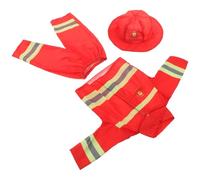 Hohopeti Costume Vigile del Incendio Abito da Gioco per Bambine con Casco e Pantaloni Vestiti Resistenti per Role Play e Feste Tema