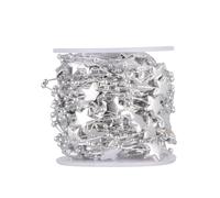 Hohopeti Decorative Beads String String Beads Chain Stella a Cinque Punte Argento Lunghezza Regolabile e Tagliabile Decorazione per Matrimonio e Palco Natale e San Valentino