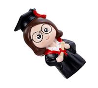 Hohopeti Decorazione per Torta di Laurea in Resina Statuina Dottoressa Cake Topper Compatto per Feste di Laurea e Tavola Dessert Decorazione Torta Studente per Ambienti Studio e