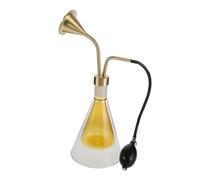 Hohopeti Diffusore in Vetro per Oli Essenziali Piccolo Pompa Manuale a Sfera, Bottiglia Profumata per Spa a Doppia Parete in Ottone, Flacone per Aromaterapia da Viaggio e Campionamento