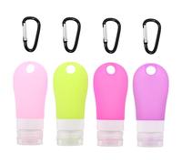 Hohopeti Dispenser Pressione Flacone Ricaricabile Contenitore Per Liquidi Gancio Retrattile Bottiglia Da Viaggio in Silicone Sicura e Durevole