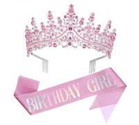 Hohopeti E Fascia Di Compleanno Per Donne Ragazze Bambine Decorazioni Di Compleanno Tiara Principessa Per Feste e Cerimonie