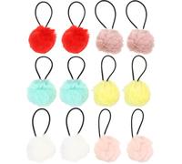 Hohopeti Elastici per Chioma Pallina in Poliestere 12 Pezzi, Facili da Allungare e Espandibili, Accessori Chic alla Moda per Uso Quotidiano
