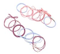 Hohopeti Elastici per Chioma Perline 24 Pezzi Set da 2 Scatole Anelli per Chioma Colorati Accessori per Coda di Cavallo per e Donne Adatti per Feste e Uso Quotidiano