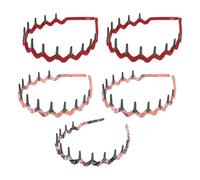 Hohopeti Fasce Per Chioma a Pettine Dentato a Forma Di Dente Di Squalo in Plastica, Set Da 5 Pezzi, Motivo Leopardato Ondulato, Unisex Per Donna e Uomo, Per Trucco e Lavaggio Viso