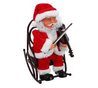 Hohopeti Figurina Babbo Natale Elettrica con Musica e Sedia Rotelle Oscillante Decorazione Natalizia Piccola e Colorata per Festa e Casa Giocattolo Santa Claus