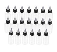 Hohopeti Flaconi Erogatori Traslucidi da 75ml, Set da 20 Bottiglie Comprimibili per Colla Liquida e Olio, Bottiglie Vuote Riutilizzabili Dosaggio Regolabile, per Pigmenti Creativi e Uso