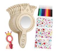 Hohopeti Giocattoli in Legno per Feste Artigianali per Articoli Artigianali per Principesse Kit di Compleanno per Specchio Artigianale Specchio Portatile per Artigianato Fai da Te