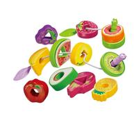 Hohopeti Gioco Montessori per Perline Frutta in Abs Educativo per Coordinazione Occhio-mano Creatività e Cognizione Colori Regalo per Piccoli