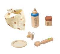 Hohopeti Gioco Ruolo in Legno Bottiglie per Allattamento Simulato Materiale Liscio e Sicuro Stimola Abilità Motorie e Sociali Accessori Multipli per Gioco Educativo