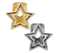 Hohopeti Griglie per Denti Hip Hop in Metallo a Forma di Stella Set da 2 Pezzi Oro e Argento Accessori per Rapper per Feste e Vita Notturna Gioielli Dentali Leggeri e Facili da Pulire