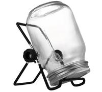 Hohopeti Kit Germogliatore con Barattolo Coperchio in Acciaio Inossidabile con Supporto Nero per Coltivazione Semi e Germogli in Casa per Broccoli Alfalfa Kale e Fagioli Mung