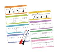 Hohopeti Lavagne Cancellabili a Secco con Linee Numeriche Doppia Faccia, Set 16 Pezzi con Penna, Schede Didattiche per Addizione e Sottrazione, Apprendimento Matematico per Scuola Materna